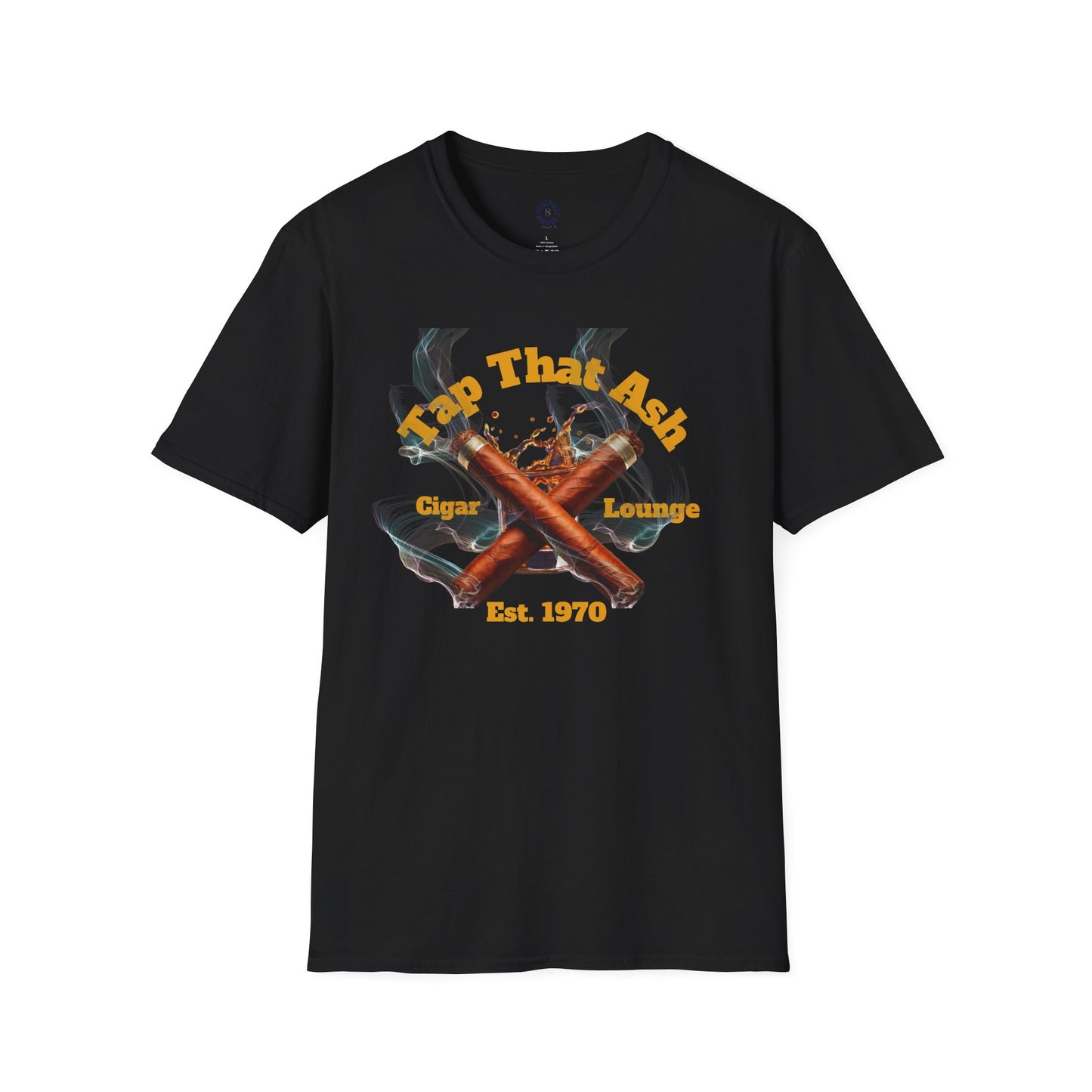 Tap That Ash" Men's Cigar Lounge T-Shirt - Fun Tee for Cigar Enthusiasts, Available in Black or Navy