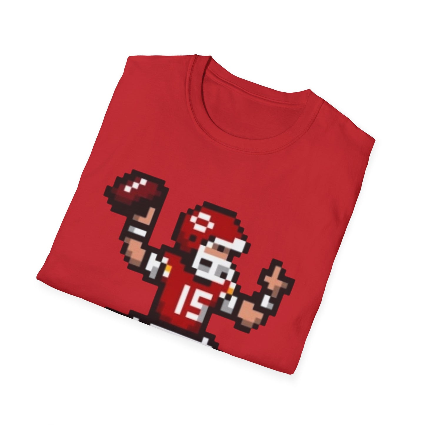 Retro KC Chiefs Pixel Quarterback Tee – 8-Bit Football Tribute