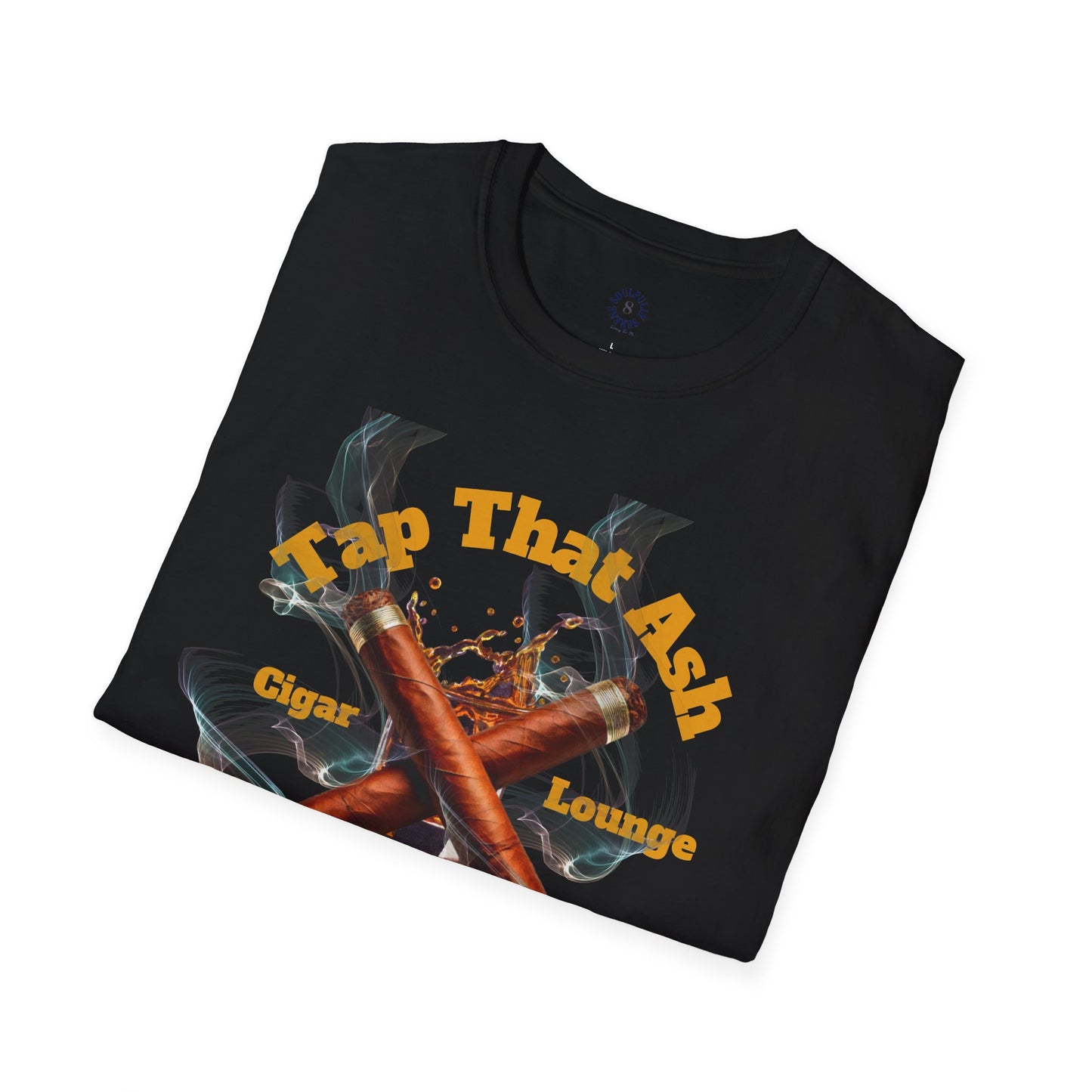 Tap That Ash" Men's Cigar Lounge T-Shirt - Fun Tee for Cigar Enthusiasts, Available in Black or Navy