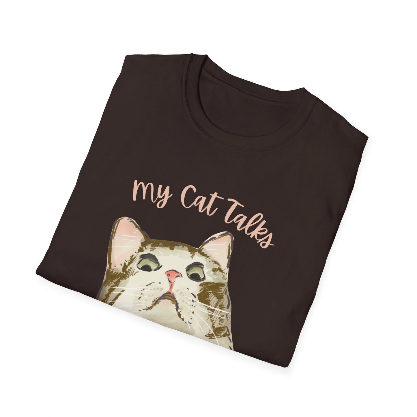 My Cat Talks ish bout You T-Shirt | Petty Mi Collection | Funny Cat Lover Tee for Adults