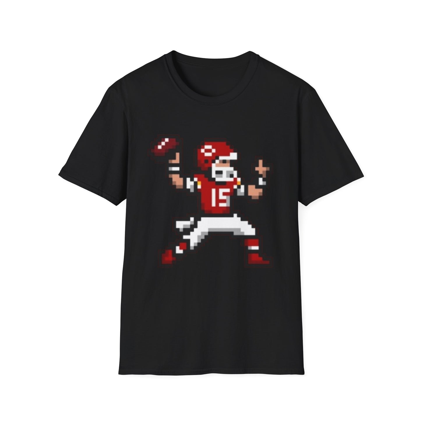 Retro KC Chiefs Pixel Quarterback Tee – 8-Bit Football Tribute