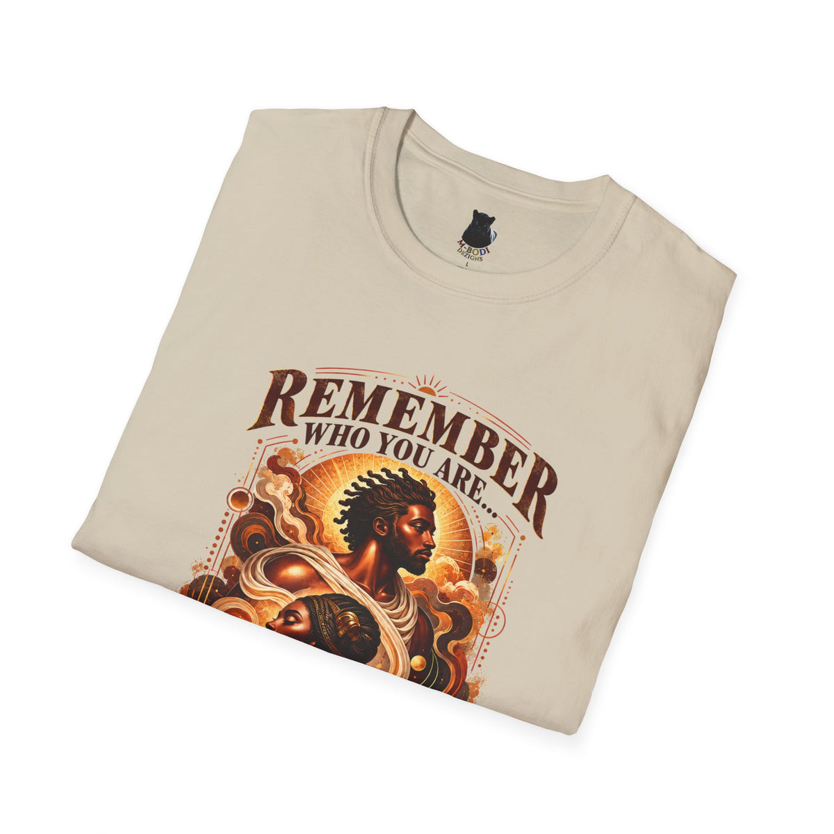 Remember Who You Are" Empowerment T-Shirt | M-Bodi Dezigns | Afrocentric Art Tee for Adults