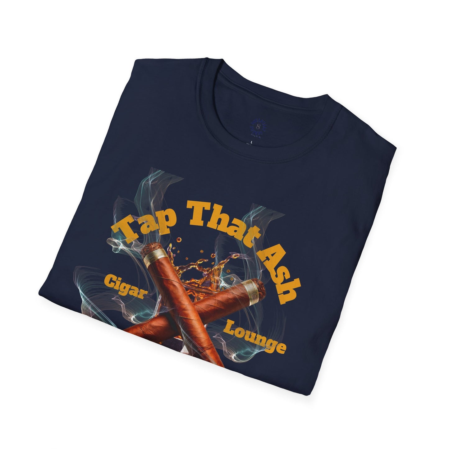 Tap That Ash" Men's Cigar Lounge T-Shirt - Fun Tee for Cigar Enthusiasts, Available in Black or Navy