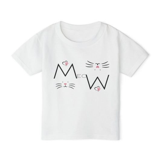 Meow Kids Cat T-Shirt | HugMi Collection | Cute Kitty Graphic Tee for Girls & Toddlers