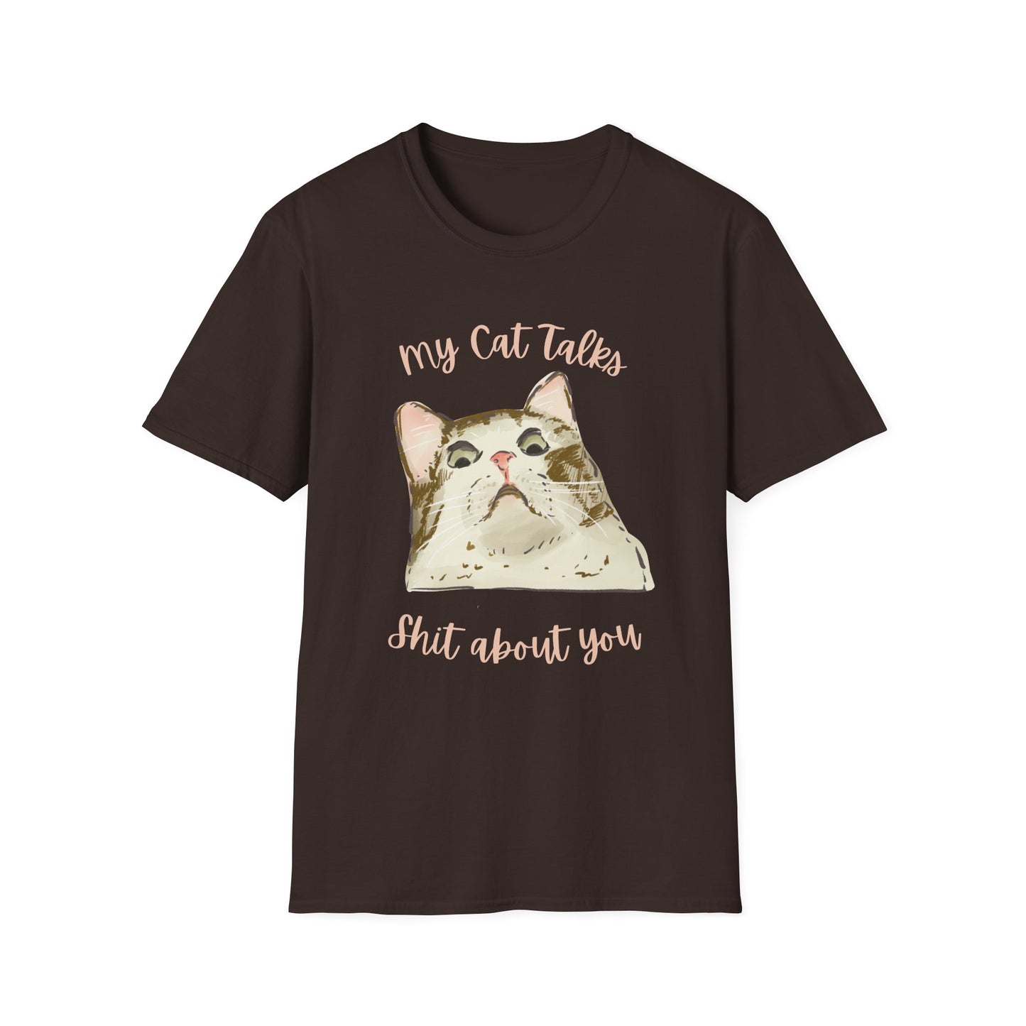 My Cat Talks ish bout You T-Shirt | Petty Mi Collection | Funny Cat Lover Tee for Adults