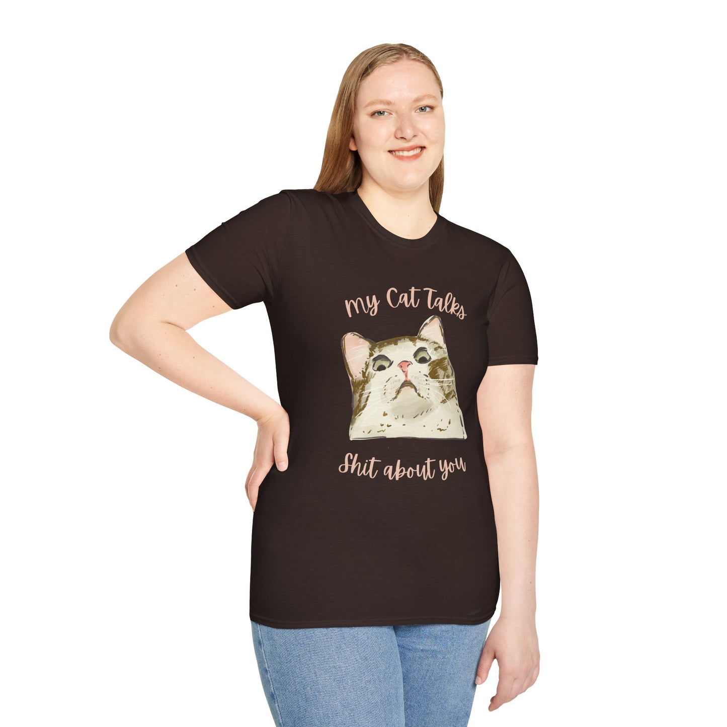 My Cat Talks ish bout You T-Shirt | Petty Mi Collection | Funny Cat Lover Tee for Adults