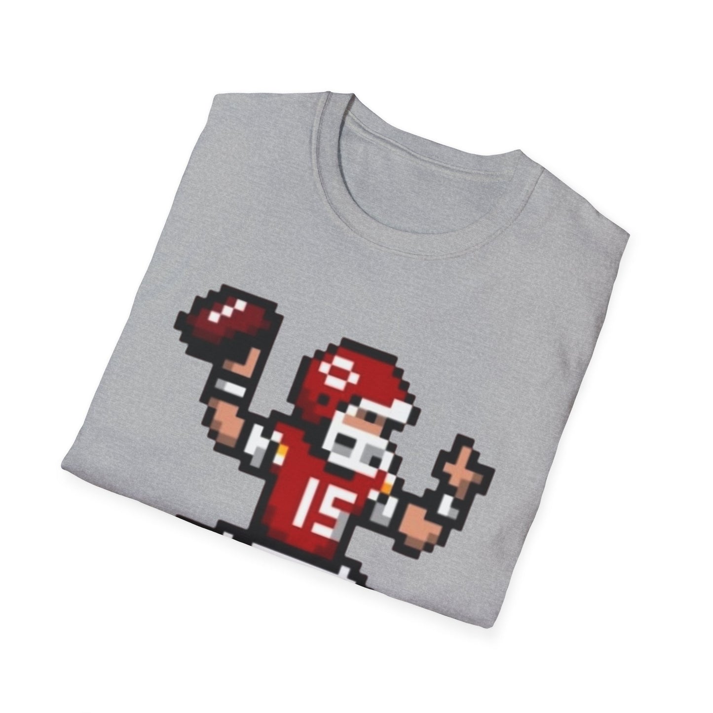 Retro KC Chiefs Pixel Quarterback Tee – 8-Bit Football Tribute