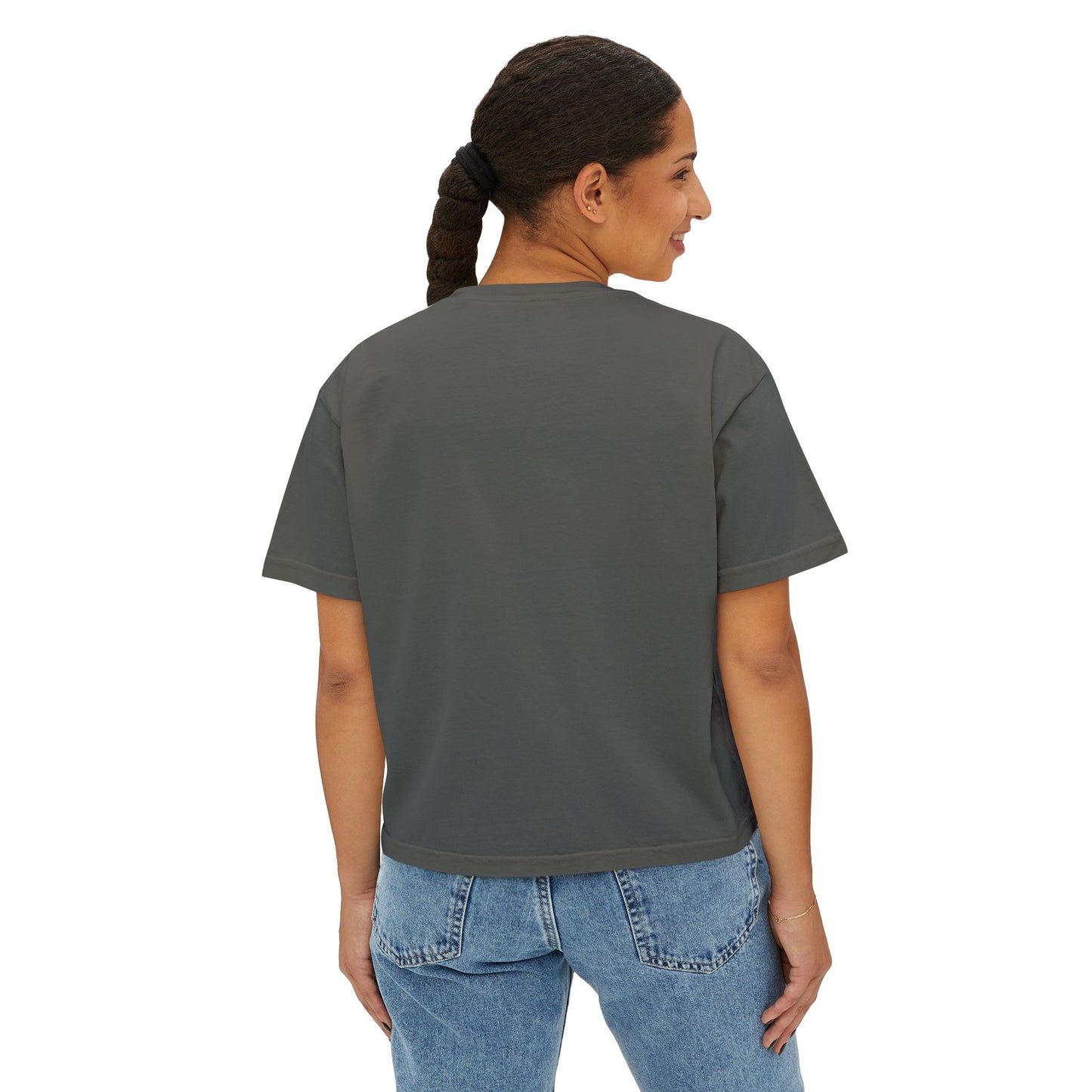 NYC Skyline Boxy Tee — "New York Days / Harlem Nights" Graphic Shirt