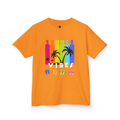 Summer Vibes Kids T-Shirt – Colorful Palm Tree Graphic Tee | Fun Vacation Shirt for Kids | M-Bodi Dezigns