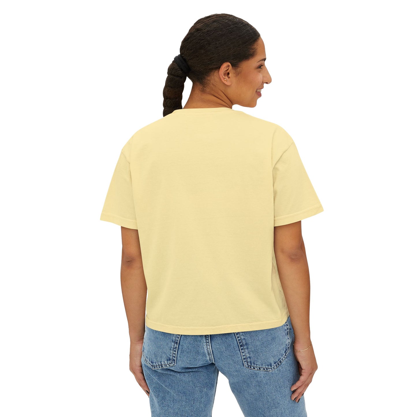 NYC Skyline Boxy Tee — "New York Days / Harlem Nights" Graphic Shirt