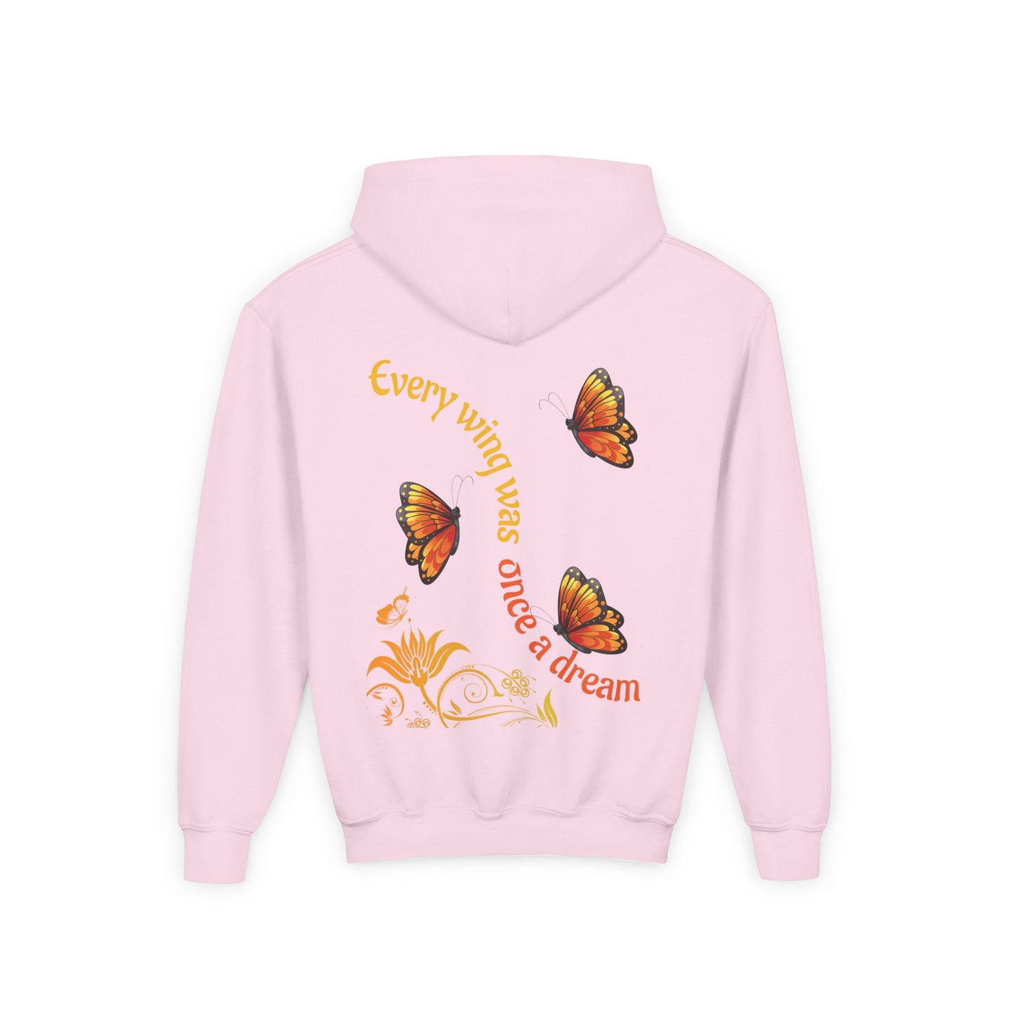 Every Wing Was Once a Dream” Butterfly Hoodie- Available in Pink, Purple, Royal (S-XL)
