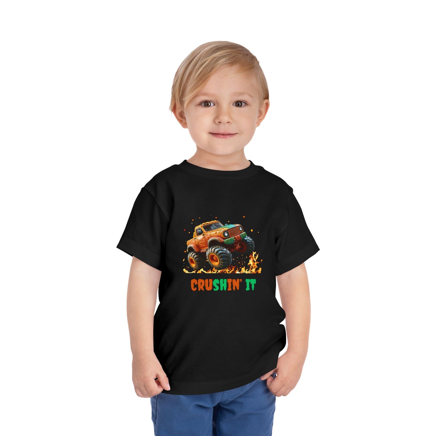 rushin’ It Kids Monster Truck T-Shirt | HugMi Collection | Fun Graphic Tee for Boys & Toddlers