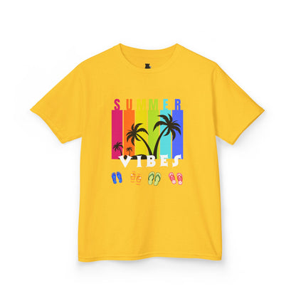 Summer Vibes Kids T-Shirt – Colorful Palm Tree Graphic Tee | Fun Vacation Shirt for Kids | M-Bodi Dezigns