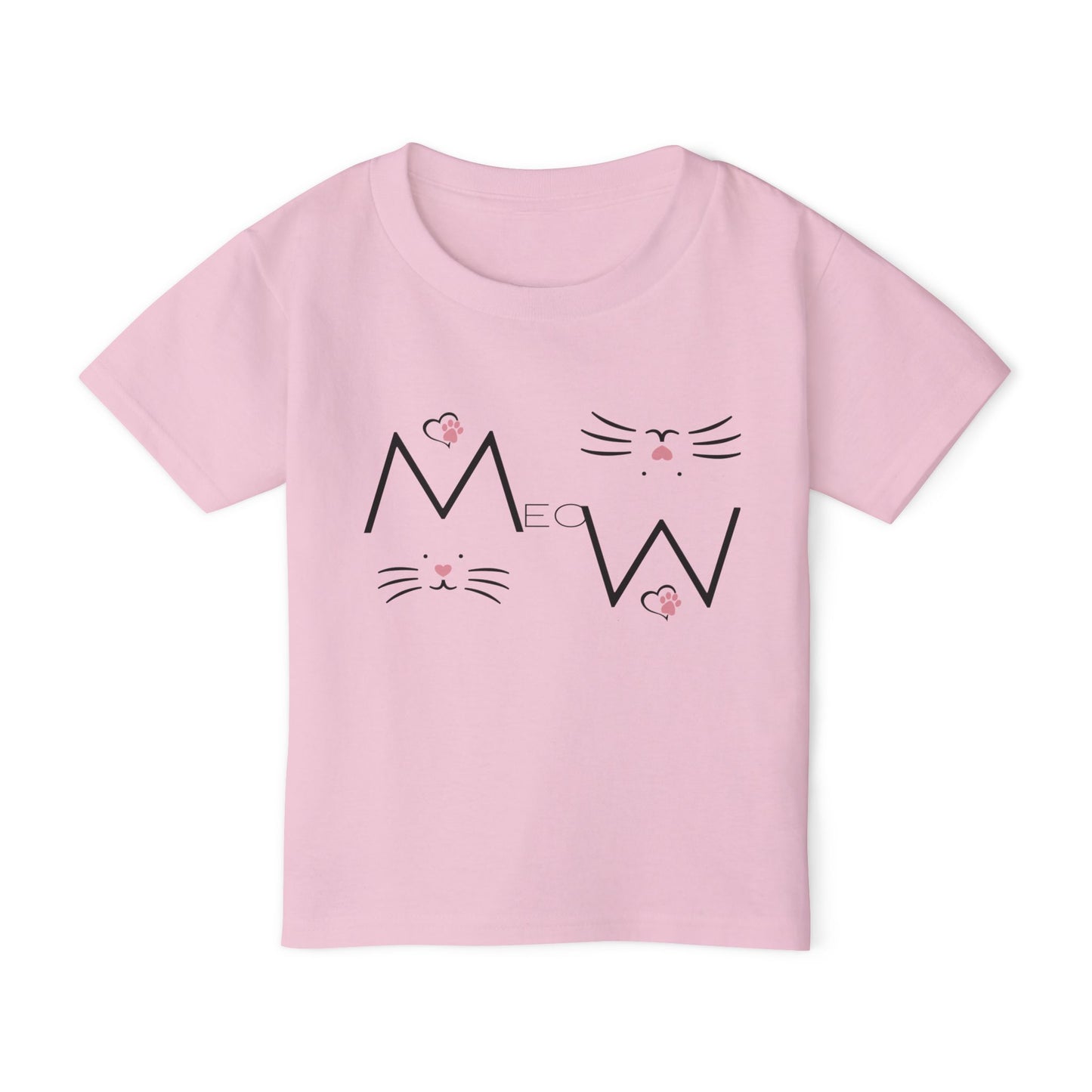 Meow Kids Cat T-Shirt | HugMi Collection | Cute Kitty Graphic Tee for Girls & Toddlers