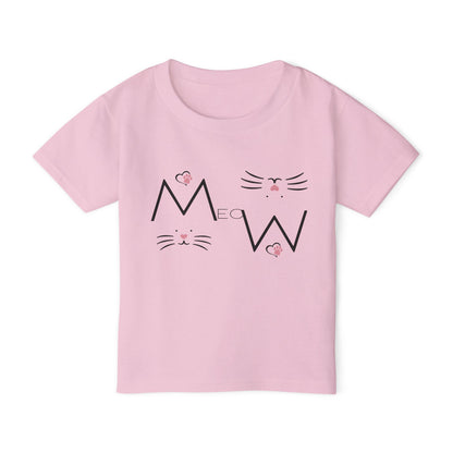 Meow Kids Cat T-Shirt | HugMi Collection | Cute Kitty Graphic Tee for Girls & Toddlers