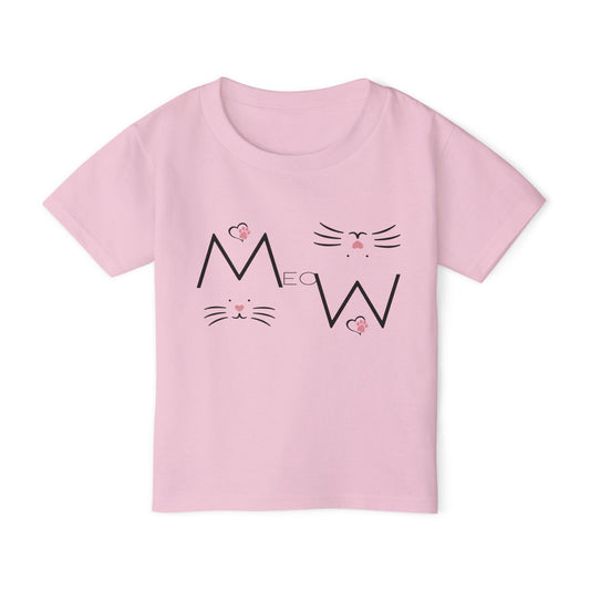 Meow Kids Cat T-Shirt | HugMi Collection | Cute Kitty Graphic Tee for Girls & Toddlers