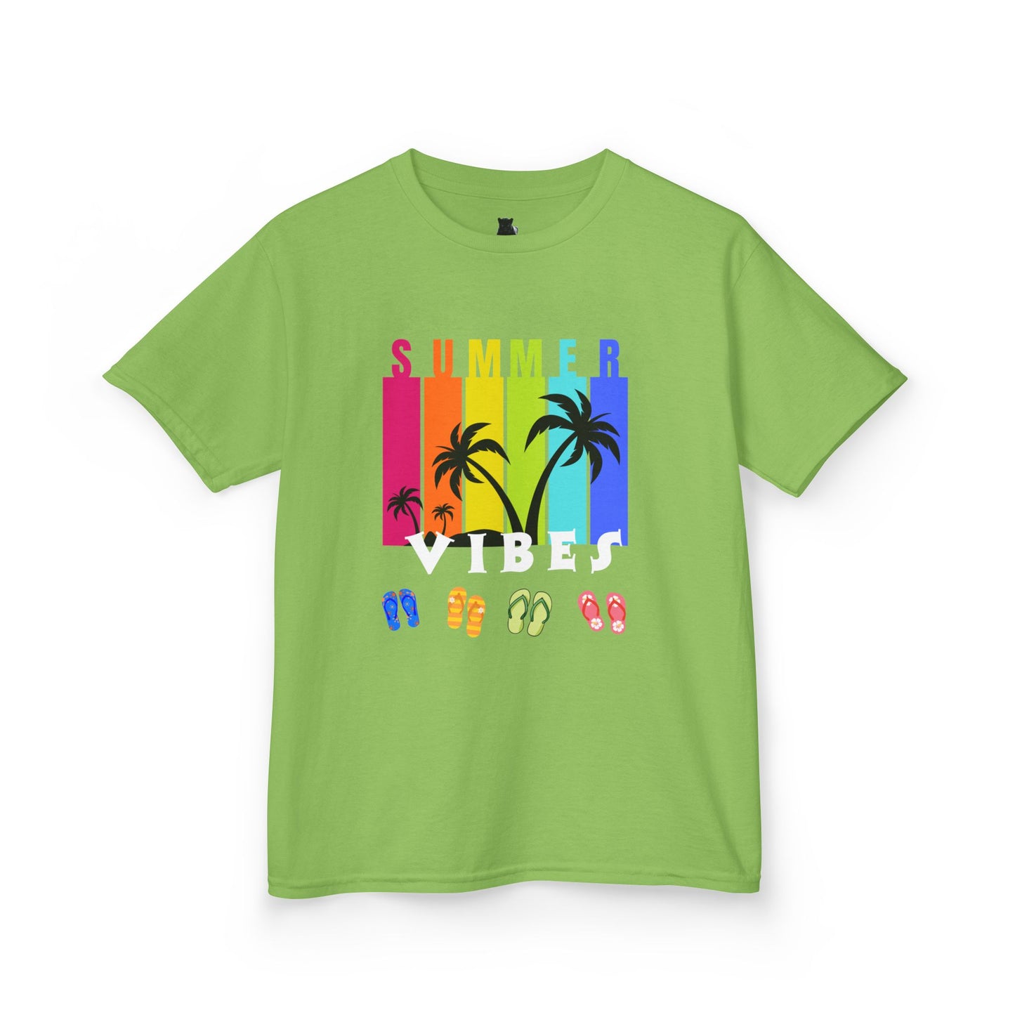 Summer Vibes Kids T-Shirt – Colorful Palm Tree Graphic Tee | Fun Vacation Shirt for Kids | M-Bodi Dezigns