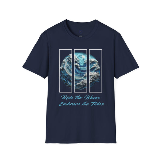 “Ride the Waves, Embrace the Tides” Ocean-Inspired Graphic Tee
