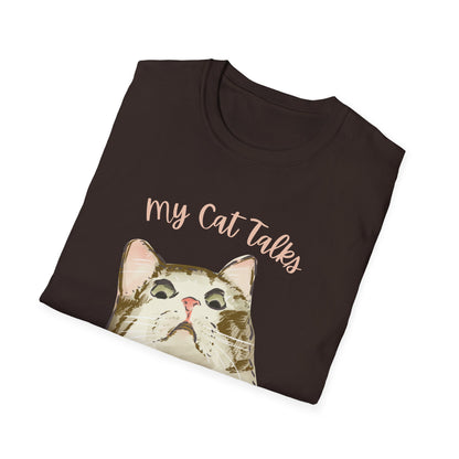 My Cat Talks ish bout You T-Shirt | Petty Mi Collection | Funny Cat Lover Tee for Adults