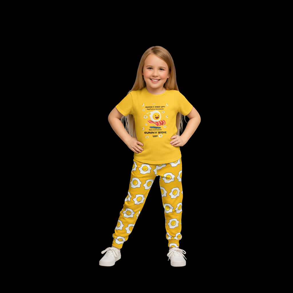 Sunny Side Up Kids Joggers | HugMi Collection | Fun Fried Egg Print Pants