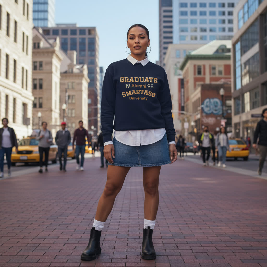 M-Bodi Dezigns “Smartass University” Alumni Crewneck – Graduate Edition