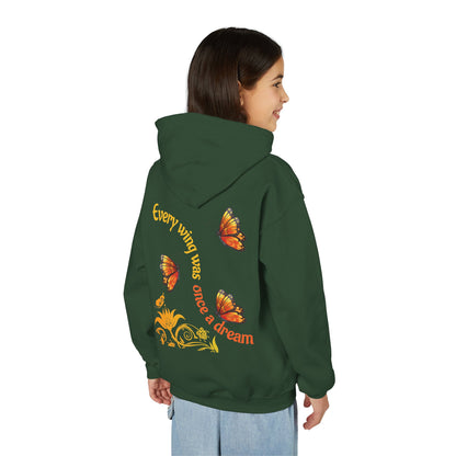 Vibrant Butterfly Youth Hoodie - Soft & Cozy Kids Sweatshirt | Perfect Gift for Girls | Available in Pink, Purple, Navy (S-XL)