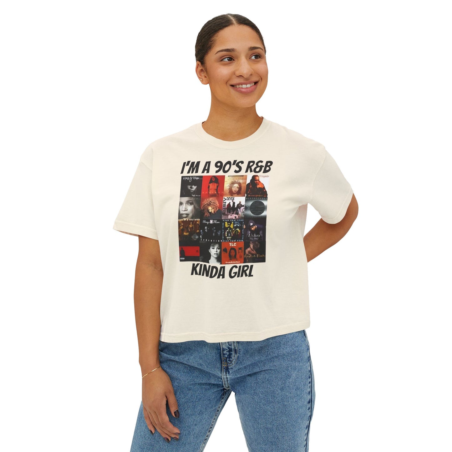 I’m a 90’s R&B Kinda Girl T-Shirt – Retro Music Graphic Tee for Women