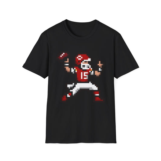 Retro KC Chiefs Pixel Quarterback Tee – 8-Bit Football Tribute