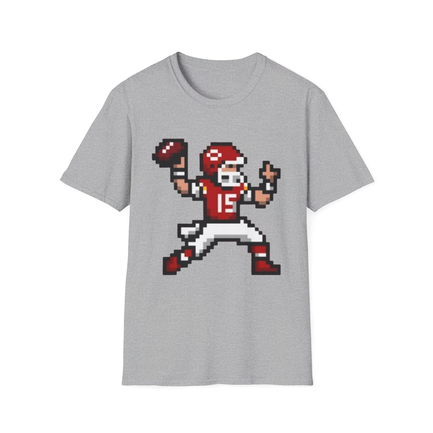 Retro KC Chiefs Pixel Quarterback Tee – 8-Bit Football Tribute
