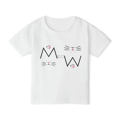 Meow Kids Cat T-Shirt | HugMi Collection | Cute Kitty Graphic Tee for Girls & Toddlers