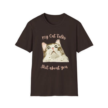 My Cat Talks ish bout You T-Shirt | Petty Mi Collection | Funny Cat Lover Tee for Adults