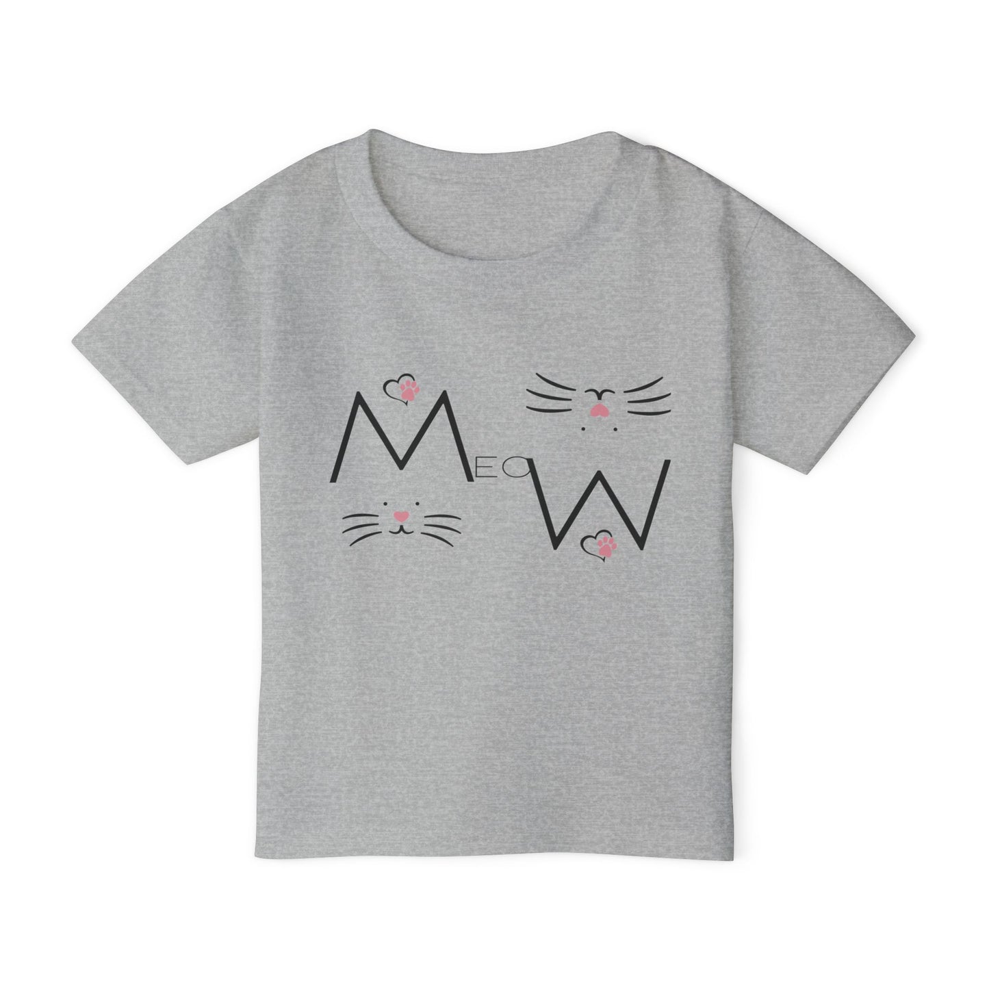 Meow Kids Cat T-Shirt | HugMi Collection | Cute Kitty Graphic Tee for Girls & Toddlers