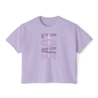 Self Love Women’s Boxy Tee – Soulful Streetwear Graphic T-Shirt | M-Bodi Dezigns