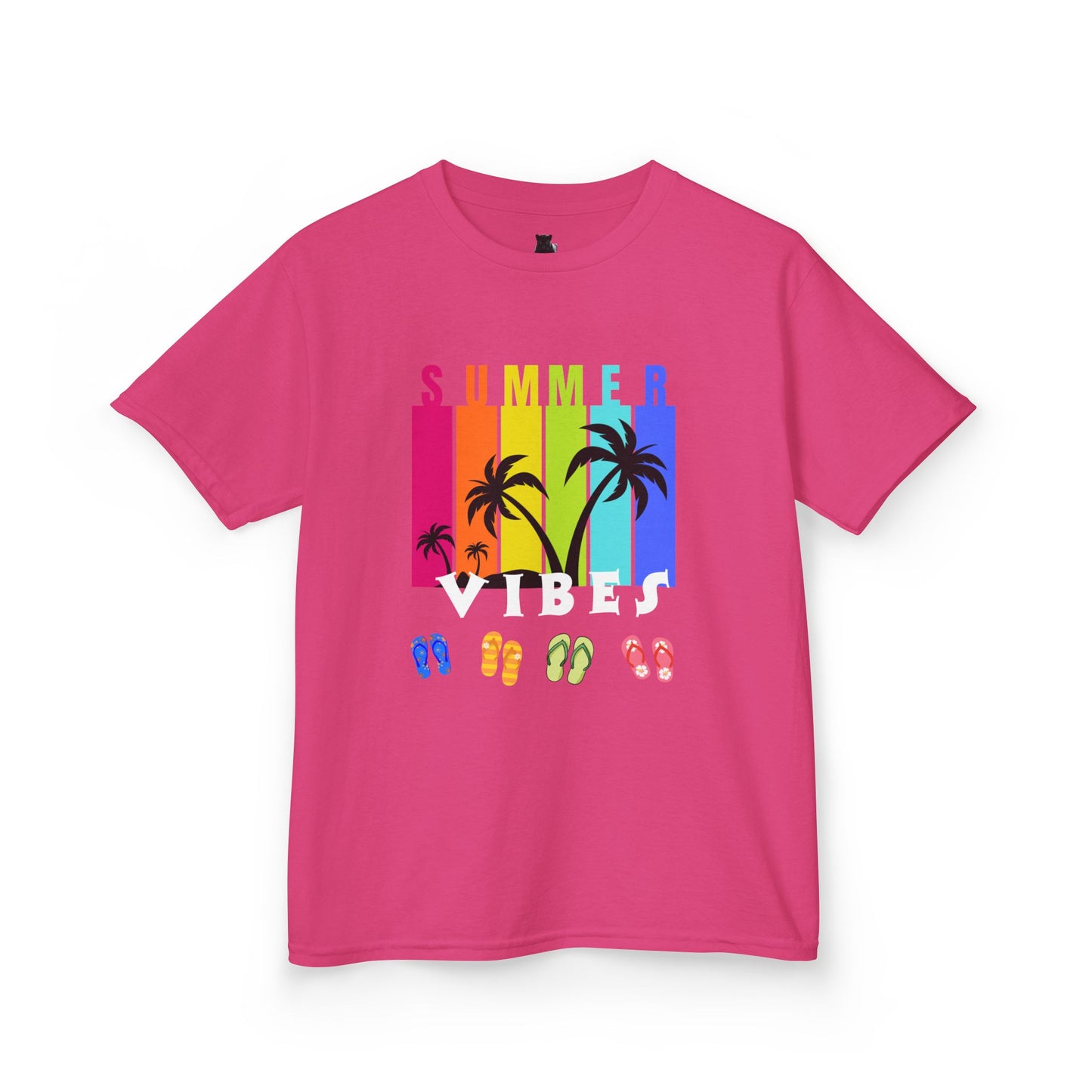 Summer Vibes Kids T-Shirt – Colorful Palm Tree Graphic Tee | Fun Vacation Shirt for Kids | M-Bodi Dezigns
