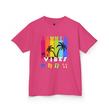 Summer Vibes Kids T-Shirt – Colorful Palm Tree Graphic Tee | Fun Vacation Shirt for Kids | M-Bodi Dezigns