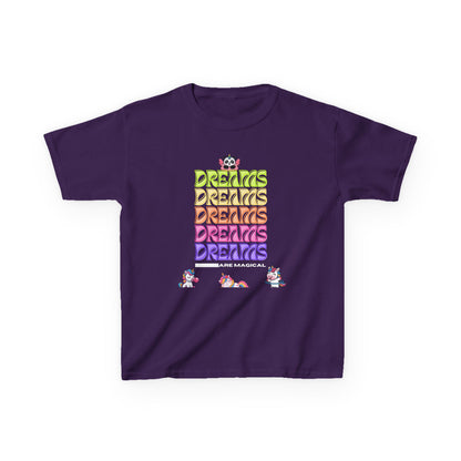 Kids Tee — Colorful "Dreams Are Magical" Retro Stacked Graphic