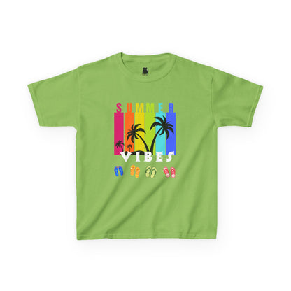 Summer Vibes Kids T-Shirt – Colorful Palm Tree Graphic Tee | Fun Vacation Shirt for Kids | M-Bodi Dezigns