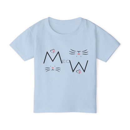 Meow Kids Cat T-Shirt | HugMi Collection | Cute Kitty Graphic Tee for Girls & Toddlers