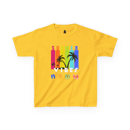 Summer Vibes Kids T-Shirt – Colorful Palm Tree Graphic Tee | Fun Vacation Shirt for Kids | M-Bodi Dezigns