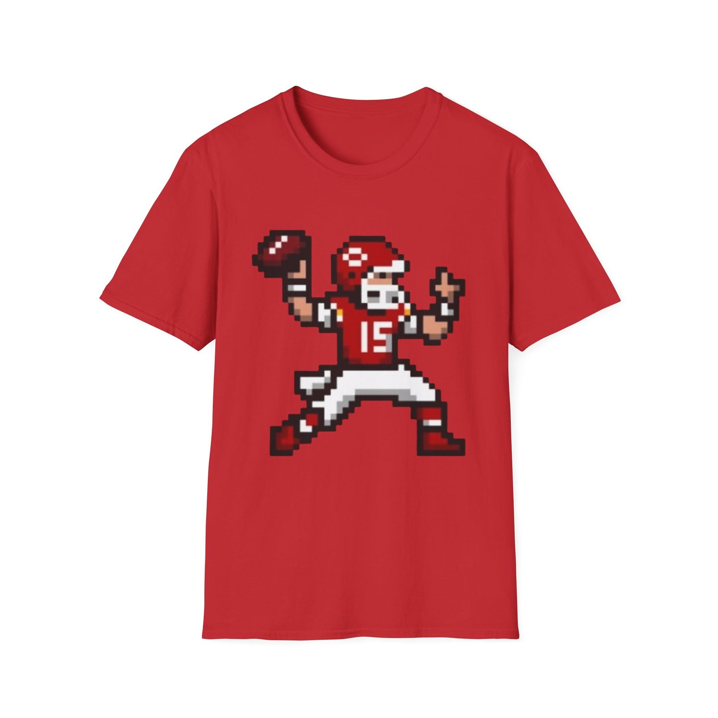 Retro KC Chiefs Pixel Quarterback Tee – 8-Bit Football Tribute