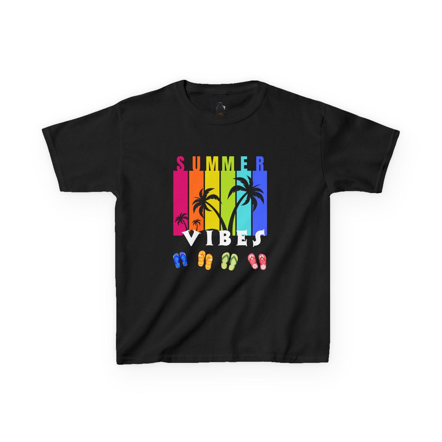 Summer Vibes Kids T-Shirt – Colorful Palm Tree Graphic Tee | Fun Vacation Shirt for Kids | M-Bodi Dezigns