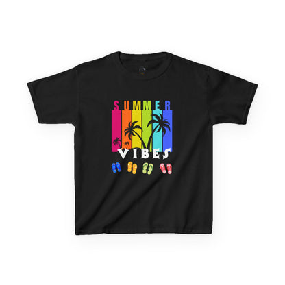 Summer Vibes Kids T-Shirt – Colorful Palm Tree Graphic Tee | Fun Vacation Shirt for Kids | M-Bodi Dezigns