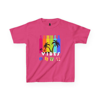 Summer Vibes Kids T-Shirt – Colorful Palm Tree Graphic Tee | Fun Vacation Shirt for Kids | M-Bodi Dezigns