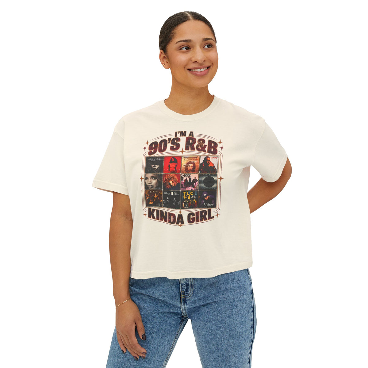 I’m a 90’s R&B Kinda Girl T-Shirt – Retro Music Graphic Tee for Women